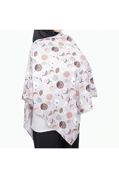 Baby Love Collection Maternity Nursing Cover Printed Cotton Spandex in Cosmic Dune